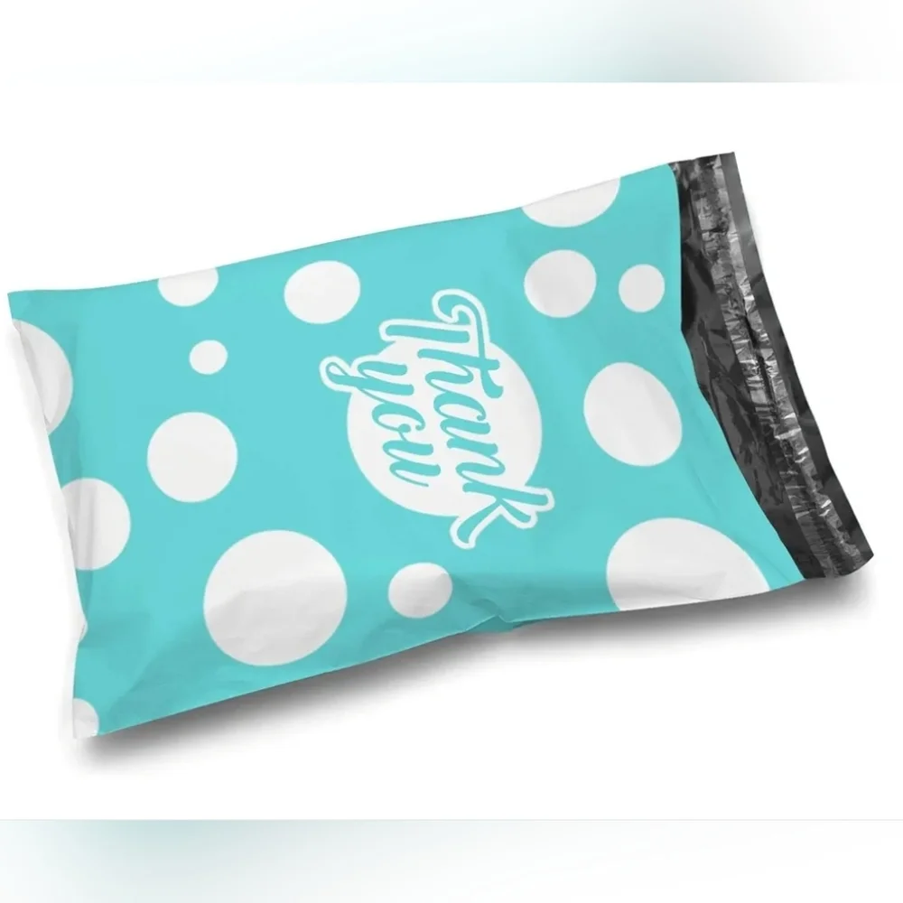 25 pack 10x13 Teal polka dot 